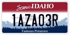 1AZA03R  license plate in ID