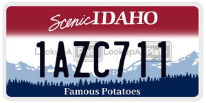 1AZC711  license plate in ID