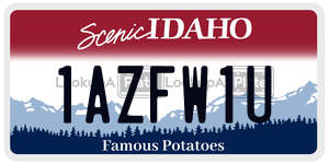 1AZFW1U  license plate in ID