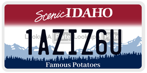 1AZIZ6U  license plate in ID
