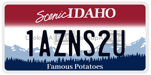 1AZNS2U license plate in Idaho