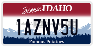 1AZNV5U  license plate in ID