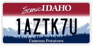 1AZTK7U  license plate in ID