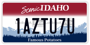 1AZTU7U  license plate in ID