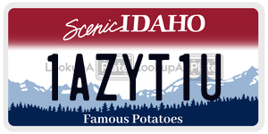1AZYT1U  license plate in ID