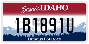 1B1891U  license plate in ID