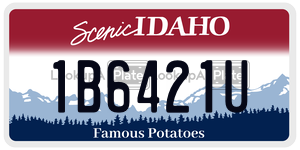 1B6421U  license plate in ID
