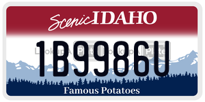 1B9986U  license plate in ID