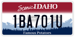 1BA701U  license plate in ID