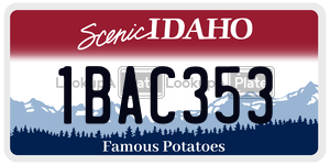 1BAC353  license plate in ID