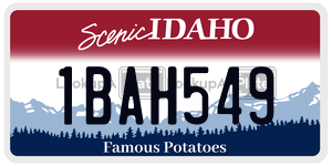 1BAH549  license plate in ID