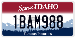 1BAM988  license plate in ID