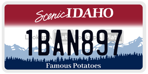1BAN897  license plate in ID