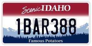 1BAR388  license plate in ID