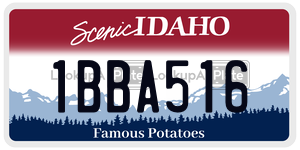 1BBA516  license plate in ID