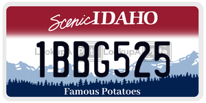 1BBG525  license plate in ID