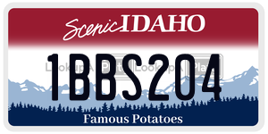 1BBS204  license plate in ID