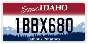 1BBX680  license plate in ID