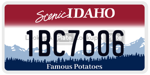 1BC7606  license plate in ID