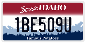 1BE509U  license plate in ID