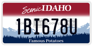 1BI678U  license plate in ID