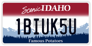 1BIUK5U  license plate in ID