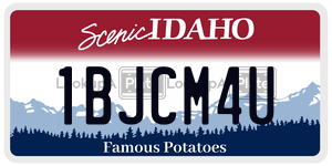1BJCM4U  license plate in ID