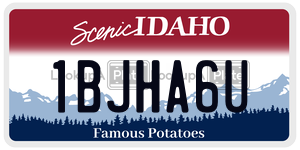 1BJHA6U  license plate in ID