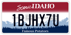 1BJHX7U  license plate in ID