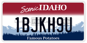 1BJKH9U  license plate in ID