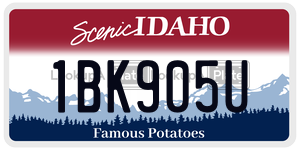 1BK905U  license plate in ID