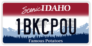 1BKCP0U  license plate in ID