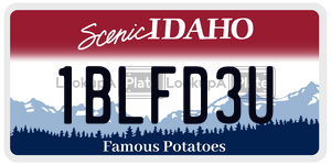 1BLFD3U  license plate in ID