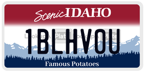 1BLHV0U  license plate in ID
