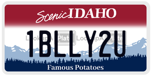 1BLLY2U  license plate in ID