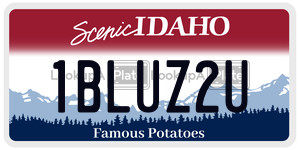 1BLUZ2U  license plate in ID