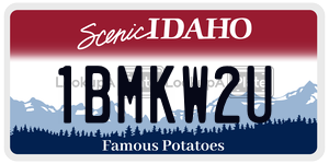 1BMKW2U  license plate in ID