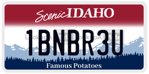 1BNBR3U  license plate in ID