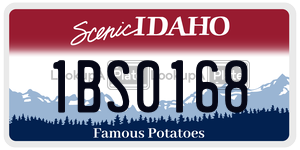 1BS0168  license plate in ID