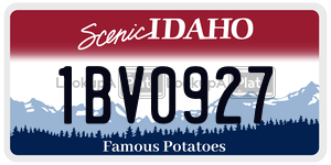1BV0927  license plate in ID
