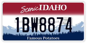 1BW8874  license plate in ID