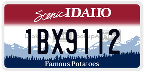 1BX9112  license plate in ID