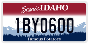 1BY0600  license plate in ID