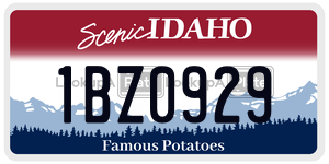 1BZ0929  license plate in ID