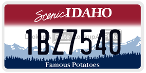 1BZ7540  license plate in ID