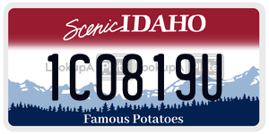 1C0819U  license plate in ID