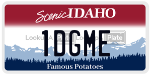 1DGME  license plate in ID