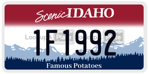 1F1992  license plate in ID