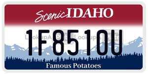 1F8510U  license plate in ID