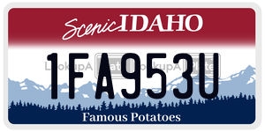 1FA953U  license plate in ID